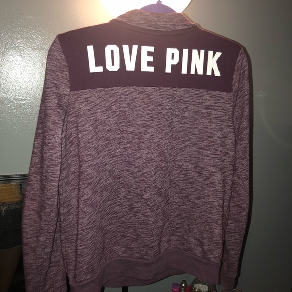 Victoria Secret/Pink Maroon Quarter Zip - Picture 3 of 3